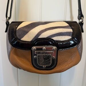 Brighton Multicolor Leather with Zebra Print Crossbody Bag